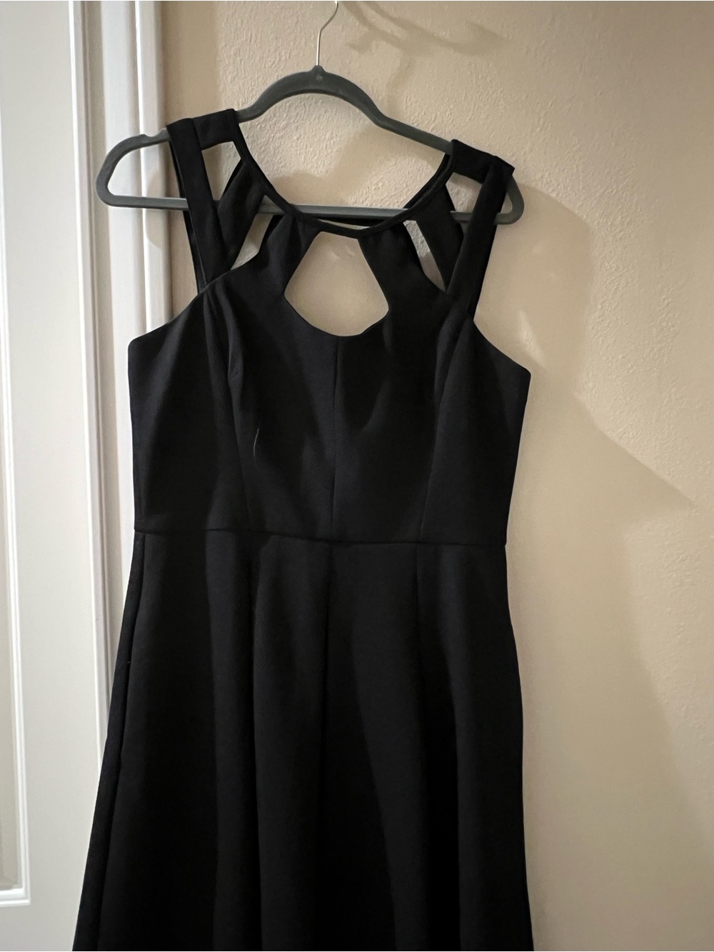 Betsey Johnson Black Sleeveless Midi Dress with Cutout Detail